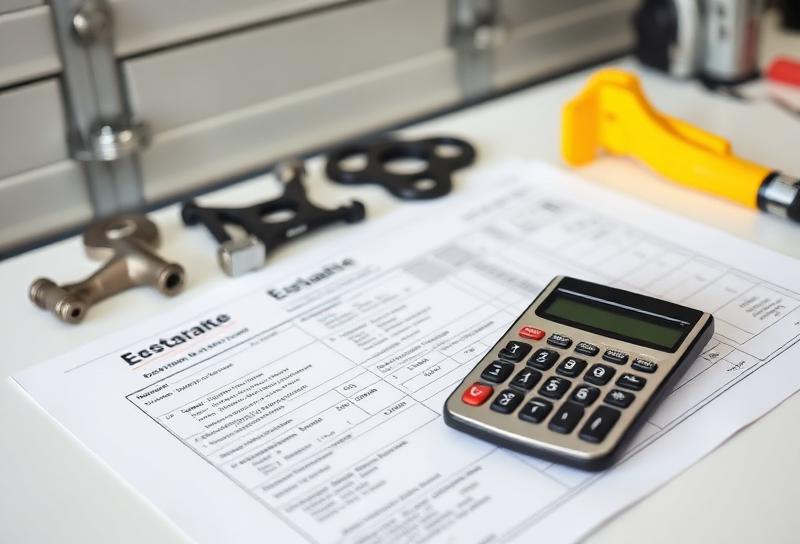 Calculator and estimate document for garage door repair costs